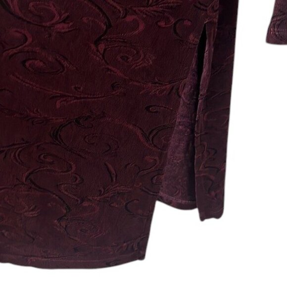 Coldwater Creek Burgundy Paisley Printed Long Straight Open Cardigan XL - Picture 5 of 11